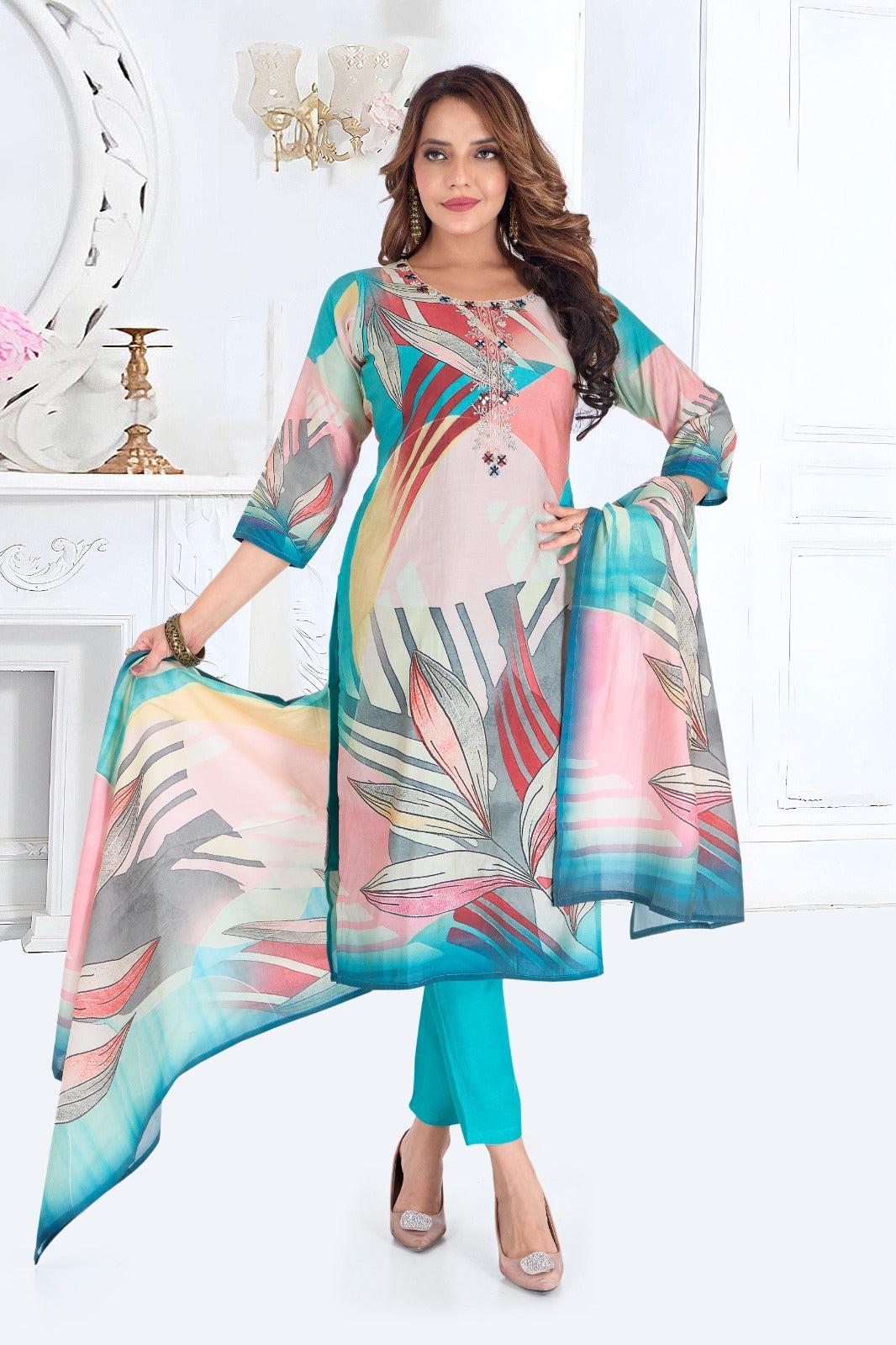 ๐ฟ Pure Viscose 3-Piece Digital Print Suit Set ๐ฟ
