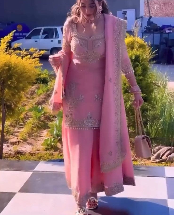 👉👗Presenting New Designer Party Wear Look Top-Plazzo and Dupatta With Heavy Embroidery Work💥👗