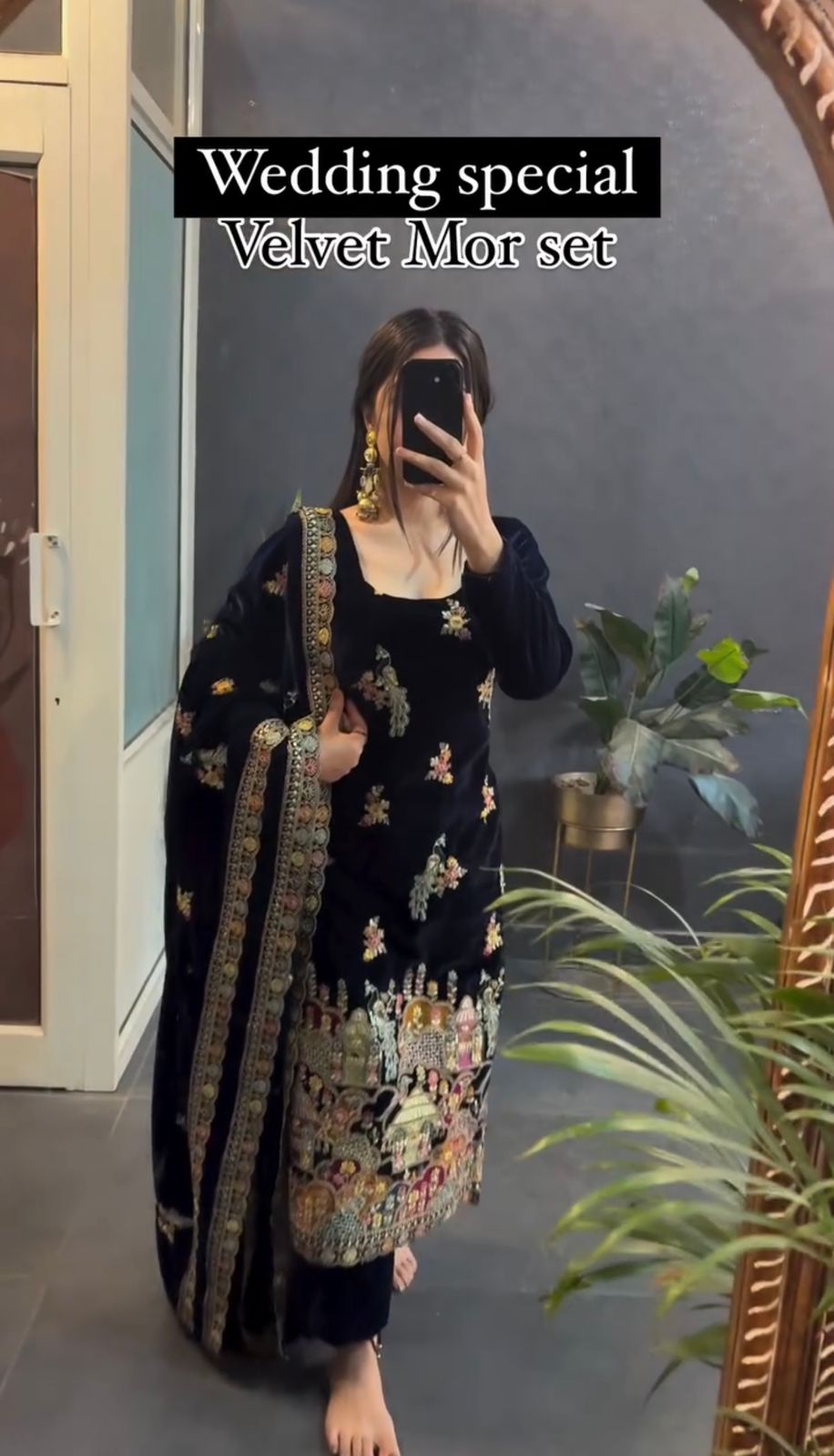 Viscose Velvet With Heavy Embroidery