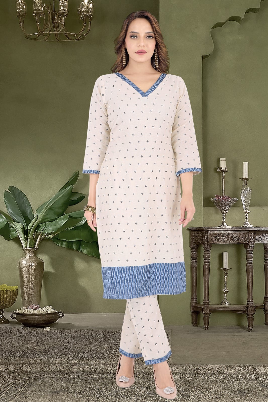 Graceful Jute Cotton Printed Suit Set