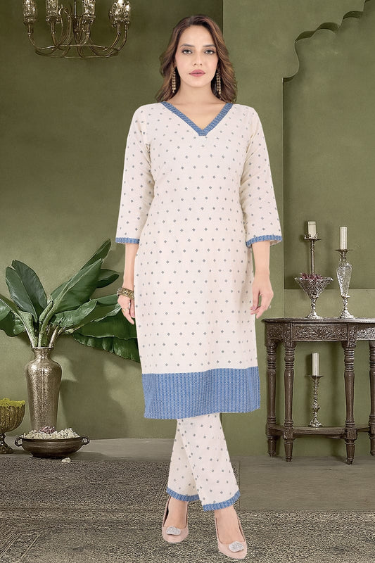 Graceful Jute Cotton Printed Suit Set