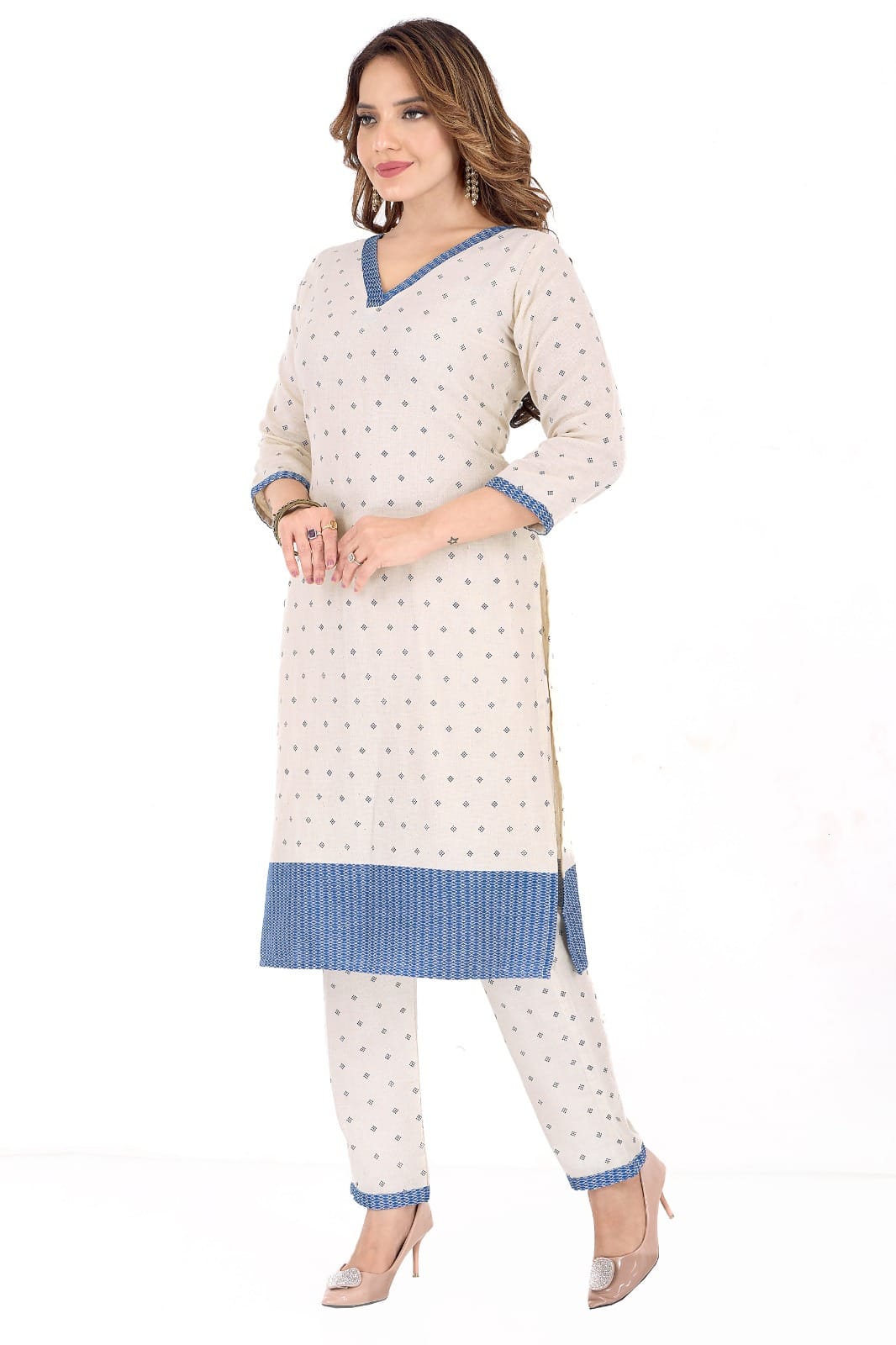 Graceful Jute Cotton Printed Suit Set